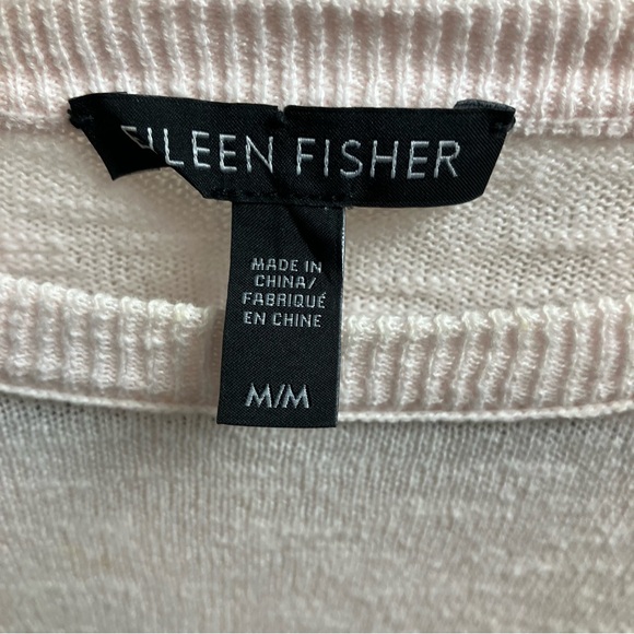 Eileen Fisher Organic Linen Cotton Top in Pink Medium Sweater Shirt - Picture 9 of 11